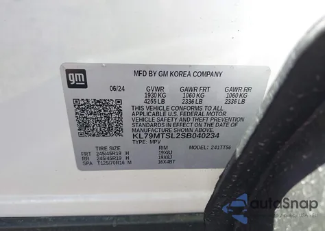 2025 Chevrolet Trailblazer Fwd Rs из США, поврежденный, VIN KL79MTSL2SB040234